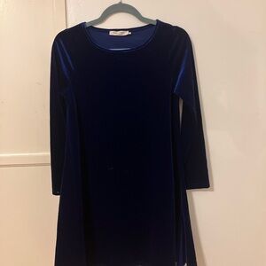 Elegant Blue Long Sleeve A-Line Cocktail Dress